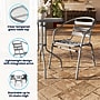 Flash Furniture Lila Glass Top Metal Table with 2 Stack Chairs, 23.75'' Round Silver (TLH071RD017CSV2)~#|#~CF31CB22-6886-432C-9AEDE92EB4302CB7_sc7