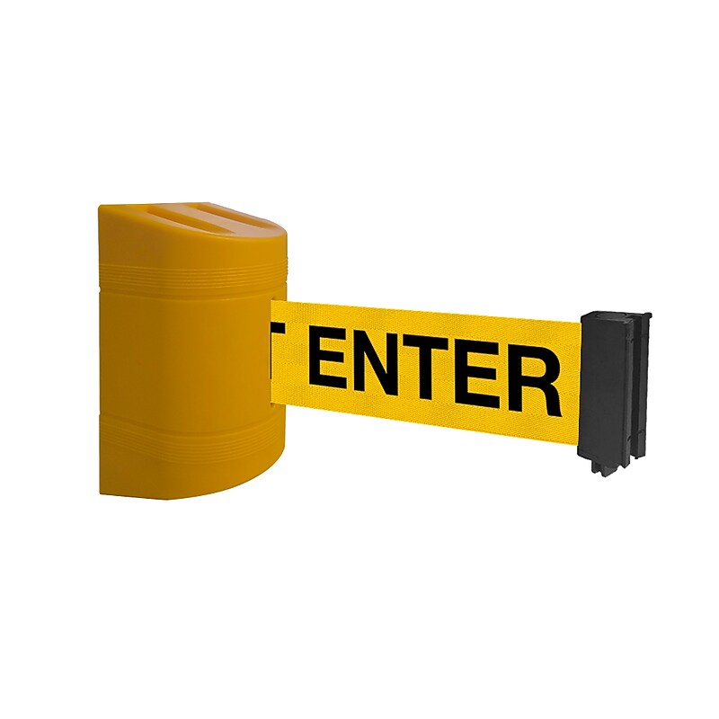 WallPro 300 Wall-Mountable 10' Retractable Belt Barrier, CAUTION DO NOT ENTER, Yellow/Black (WP300Y-YBC100) image 1