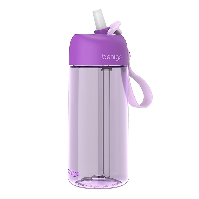 bentgo Plastic Water Bottle, 15 oz., Purple (BGKDWB1-P) image 1