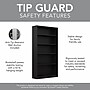 Bush Furniture Universal 72"H 5-Shelf Bookcase with Adjustable Shelves, Classic Black, 2/Set (UB003BL)~#|#~CF3A8EDF-E575-4626-A728C7BBFE1D655B_sc7