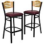 Flash Furniture HERCULES Traditional Metal Slat Back Barstool, Black/Natural Wood/Burgundy, 2-Pieces/Pack (2XU6H3BSLTBBGV)~#|#~CF3AD194-982B-4868-843AD9FAA4C30773_sc7
