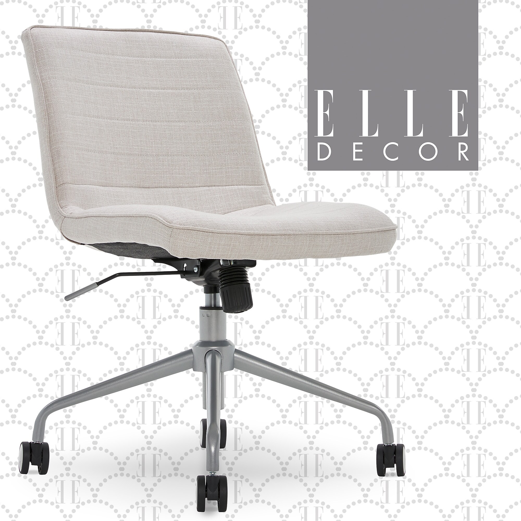 ELLE Decor Adelaide Armless Fabric Task Chair, Ivory (48214B) Sansujyuku sansujyuku.com