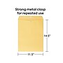 Staples 11.5 x 14.5 Kraft Clasp Catalog Envelopes, Brown, Heavyweight Metal Clasp & Gummed Seal, 100/Box~#|#~CF3C6ECB-E4A3-4A1D-8BD361C4A1493348_sc7