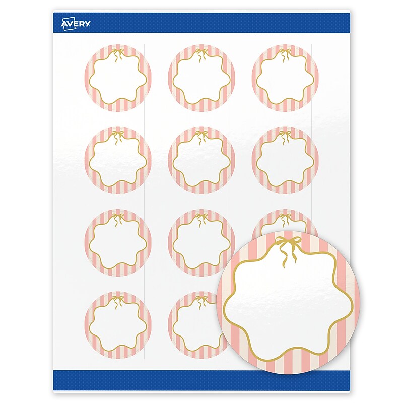 Avery Round Laser/Inkjet Multipurpose Labels, 2", White, 120/Pack (19479371129) image 1