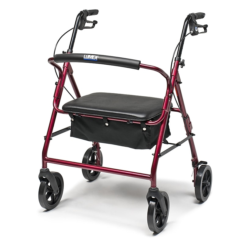 Lumex Bariatric Rollator, Adult, Burgundy (RJ4405R) image 1