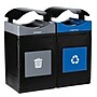 Commercial Zone Avante Series Polyethylene Dual-Stream Trash and Recycling Center, 110 Gallon, Black (787202MSA)~#|#~CF48038B-548B-428C-8F4B15C2EAFF95F3_sc7