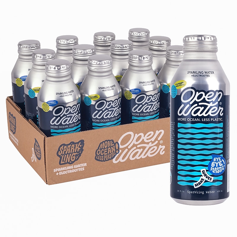 Open Water Sparkling Water Bottle, 16 oz., 12/Pack (220-02697) image 1
