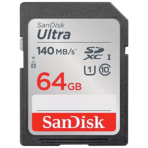 SanDisk Ultra 64GB SDXC Memory Card, Class 10, UHS-I (SDSDUNB-064G