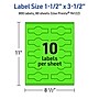 Avery Laser/Inkjet Multipurpose Decorative Edge Labels, 1.5" x 3.5", Neon Green, 800/Box (94122)~#|#~CF5B189F-34A9-4F28-A6DD60E21DE30C0F_sc7