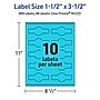 Avery Printable Decorative Edge Multipurpose Labels, 1.5" x 3.5", Bright Blue, 800/Box (94122)~#|#~CF6504F4-57B3-43AC-BB4703E0EDC96158_sc7