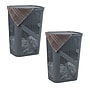Mind Reader 15.85-Gallon Slim Laundry Hamper with Lid, Plastic, Gray, 2/Set (2HBIN60-GRY)~#|#~CF699CAC-2E5A-44A3-94A7F10895BA8210_sc7