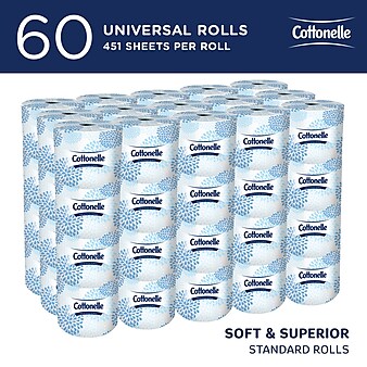 Cottonelle Standard Toilet Paper, 2-Ply, White, 451 Sheets/Roll, 60 Rolls/Carton (17713)