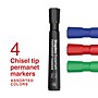Staples Duramark Tank Permanent Marker, Chisel Tip, Assorted, 4/Pack (ST62929)~#|#~CF6F5312-378B-46FD-A8CC282A64F67788_sc7
