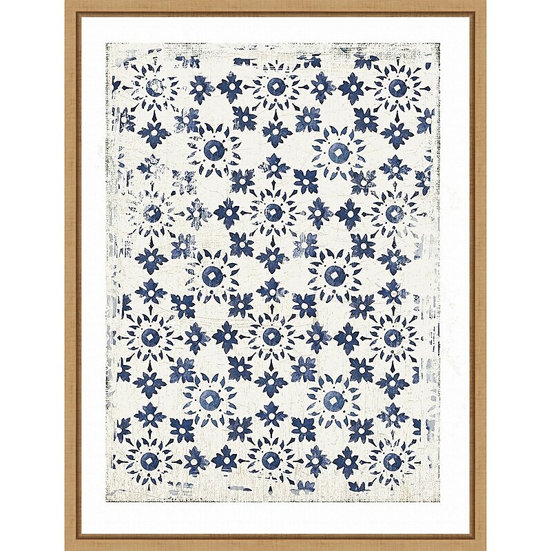 Amanti Art Navy Geo III by Aimee Wilson Framed Canvas Wall Art Print, 18" x 24" (A42674833697) image 1