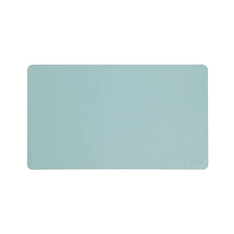 Smead Small Vegan Leather Anti-Slip Desk Pad, 23.6" x 13.7", Light Blue (64840) image 1