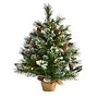 Nearly Natural 2-ft Frosted Pine Artificial Christmas Tree in Burlap Base (T1694)~#|#~CF76FE47-7980-470A-B750B61770F92E63_sc7