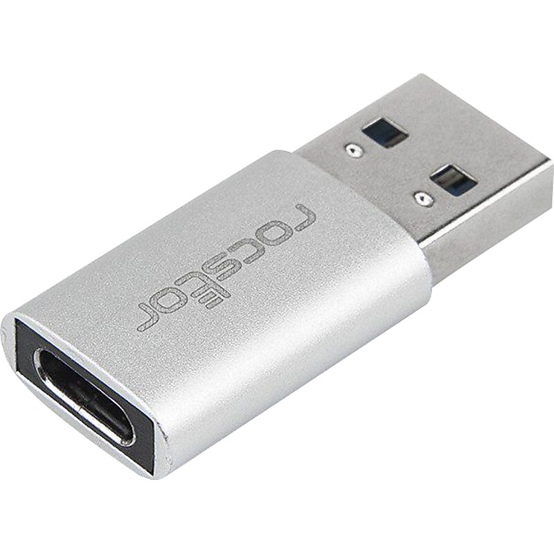 Rocstor USB-A to USB-C Adapter, Male to Female, Gray (Y10A207-A1) image 1