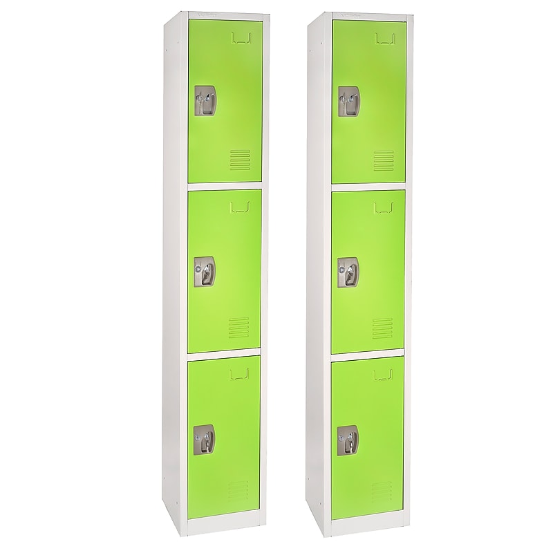 AdirOffice 72'' 3-Tier Green Storage Locker, 2/Pack (629-203-GRN-2PK) image 1