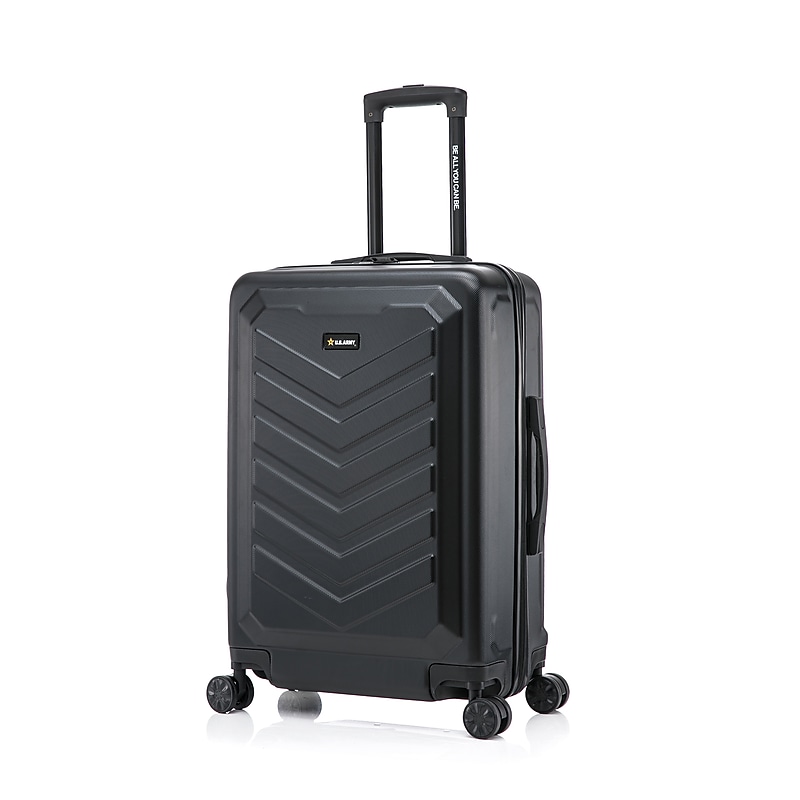 US Army FOX 24" Hardside Suitcase, 4-Wheeled Spinner, TSA Checkpoint Friendly, Black (USLFOX00M-BLK) image 1