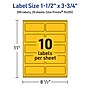 Avery Laser/Inkjet Rectangle Multipurpose Labels, 1.5" x 3.75", Bright Yellow, 200/Pack (94205)~#|#~CF856B42-7130-4C08-AB051738CB524563_sc7