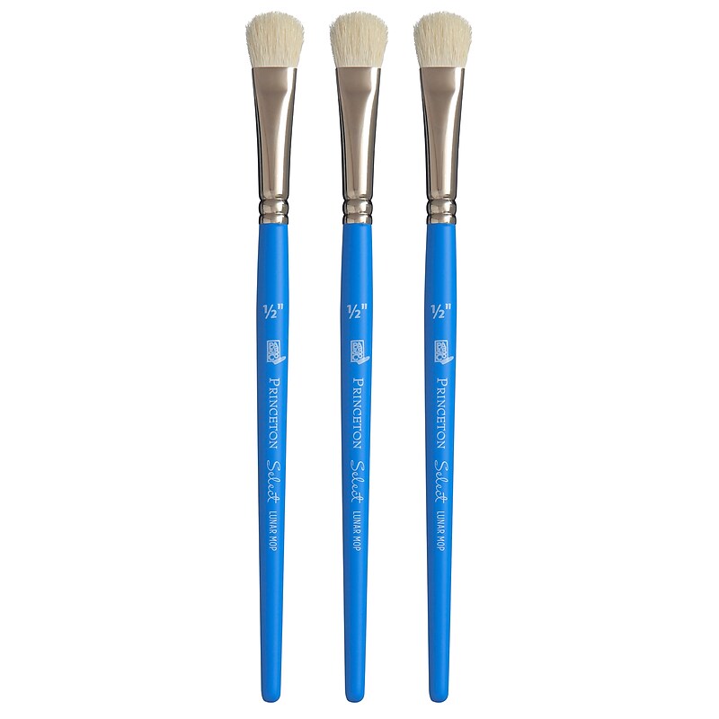 Princeton Select Artiste Mixed Media Natural Lunar Mop Brush, 3/Pack (PBXP3750LM050-3) image 1