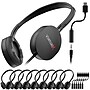 VentureX K22 Stereo Kids Learning Phone & Computer Headphone, 3.5mm & USB-C Adapter, Black, 50/Pack (VHPK22BD1M50)~#|#~CF90C19A-3960-4EB4-82090439C5662AF1_sc7