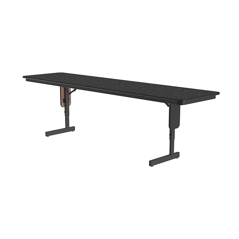 Correll 96"W x 24"D Adjustable Training Room Table, Laminate, Black Granite (SPA2496TF-07) image 1