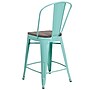 Flash Furniture Blake Contemporary Metal Vertical Back Counter Height Stool, Mint Green, 4-Pieces/Pack (4ET353424MINTW)~#|#~CF982482-C811-461D-8F6F9FFC2CF31429_sc7