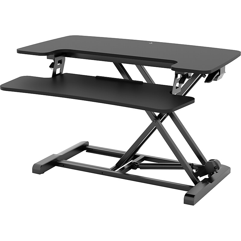 FlexiSpot M7 Series 32"W Manual Rectangular Adjustable Standing Desk Converter, Black (M7-E-32B) image 1