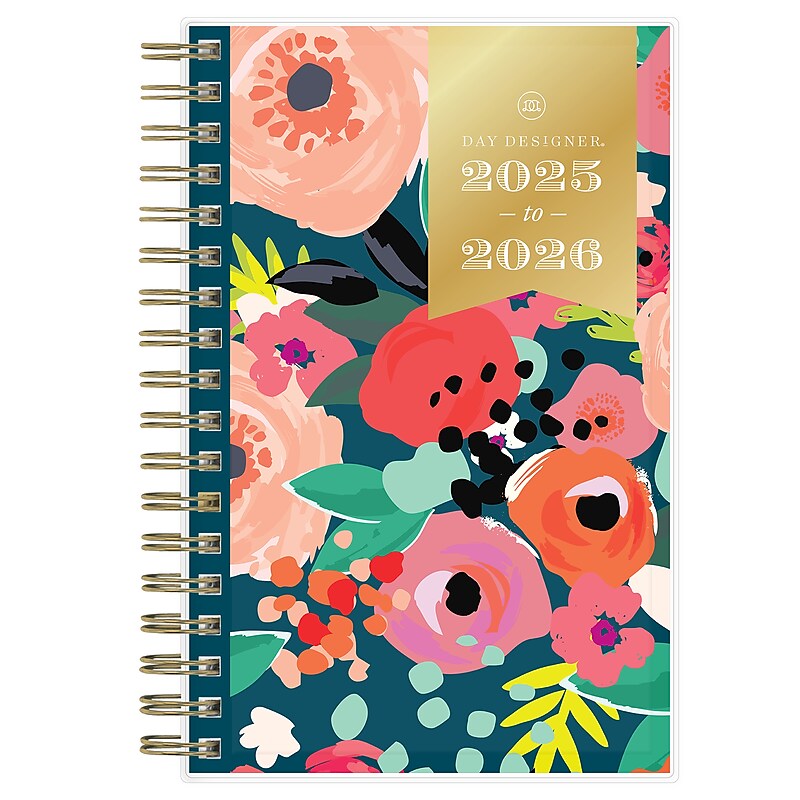 2025-2026 Day Designer for Blue Sky Secret Garden 3.62" x 6.12" Academic Year Weekly & Monthly Planner, Plastic Cover (155449) image 1