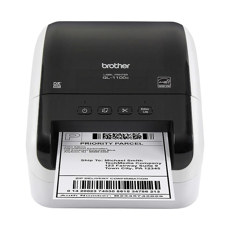 Brother Professional Wide Format Label Printer, White/Black (QL1100CS) image 1