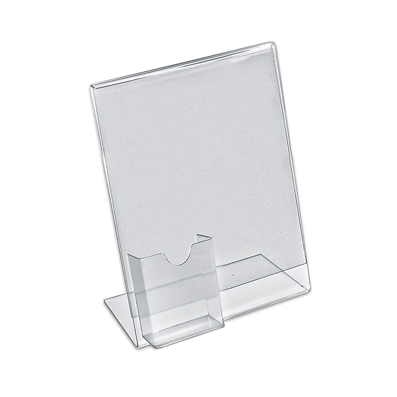 Azar Sign Holder, 8.5" x 11", Vertical, Clear Acrylic, 10/Pack (252055) image 1