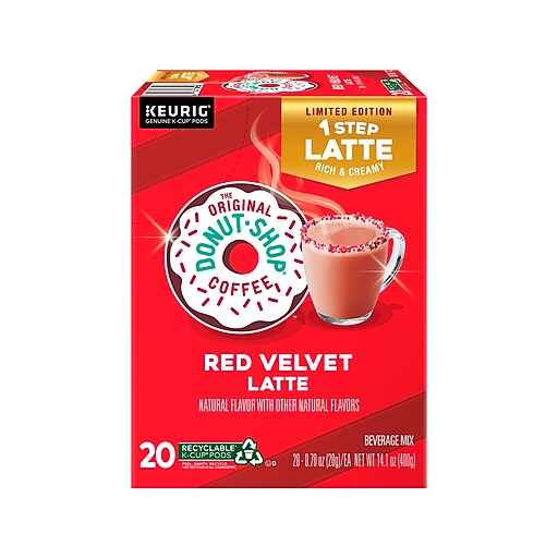 The Original Donut Shop OneStep Red Velvet Latte Coffee, Keurig® KCup