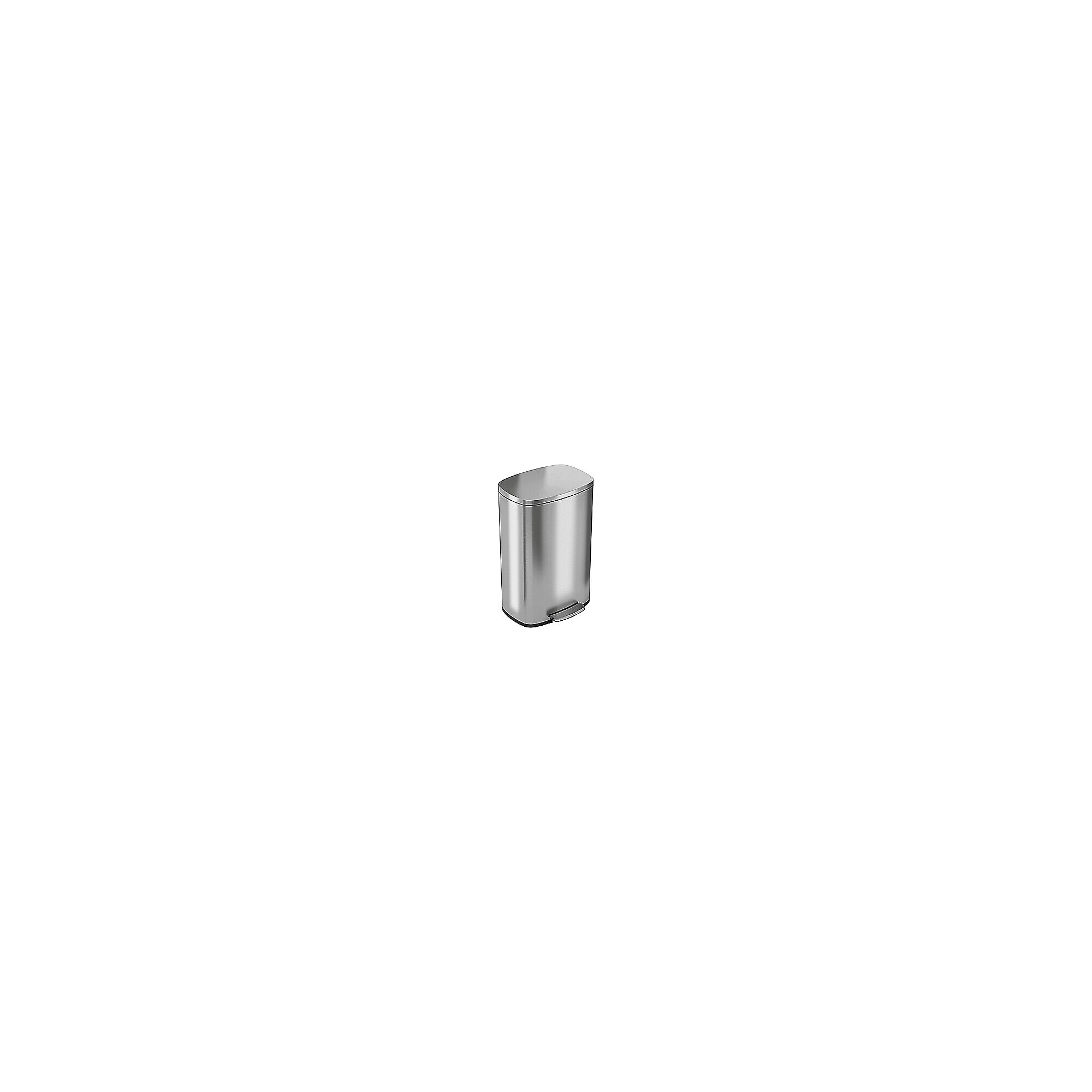 HLS Commercial Stainless Steel Step Trash Can with Hinged Lid, 13.2-Gallon, Silver (HLSS13R) Simolary simolary.com