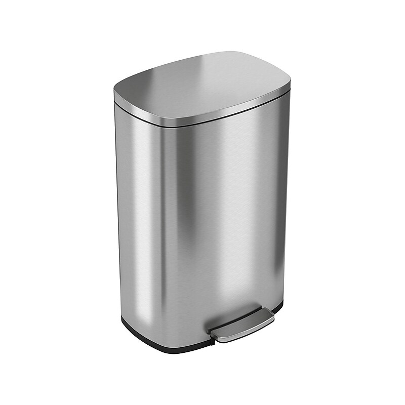 HLS Commercial Stainless Steel Step Trash Can with Hinged Lid, 13.2-Gallon, Silver (HLSS13R) image 1