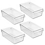 iDESIGN Small Stackable Plastic Storage Bin, Clear, 4/Pack (28335M4)~#|#~CFB21FC3-594C-4CFA-8E8BBF254A1D644D_sc7