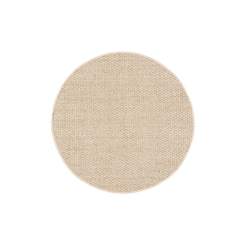 Safavieh Natural Fiber Collection 4' Round Indoor Area Rug, Machine Made, Natural/Beige (NF114A-4R) image 1