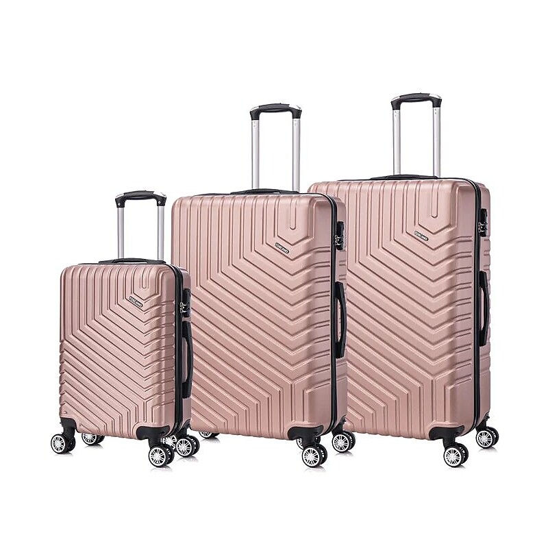 TUCCI 3-Piece Hardside Spinner Carry-On Luggage Set, TSA Checkpoint Friendly, Rose Gold (S0567-03PC-RGD) image 1