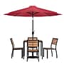 Flash Furniture Lark All-Weather Patio Set, Red Umbrella, 7 Piece Set (XU8134UB19BRD)~#|#~CFC63CBD-F799-4484-980DB2B43F5721CB_sc7
