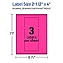 Avery Laser/Inkjet Rectangle Multipurpose Labels, 2.5" x 4", Neon Magenta, 60/Pack (94245)~#|#~CFC7D702-2B26-47F5-943766EA77E5027F_sc7