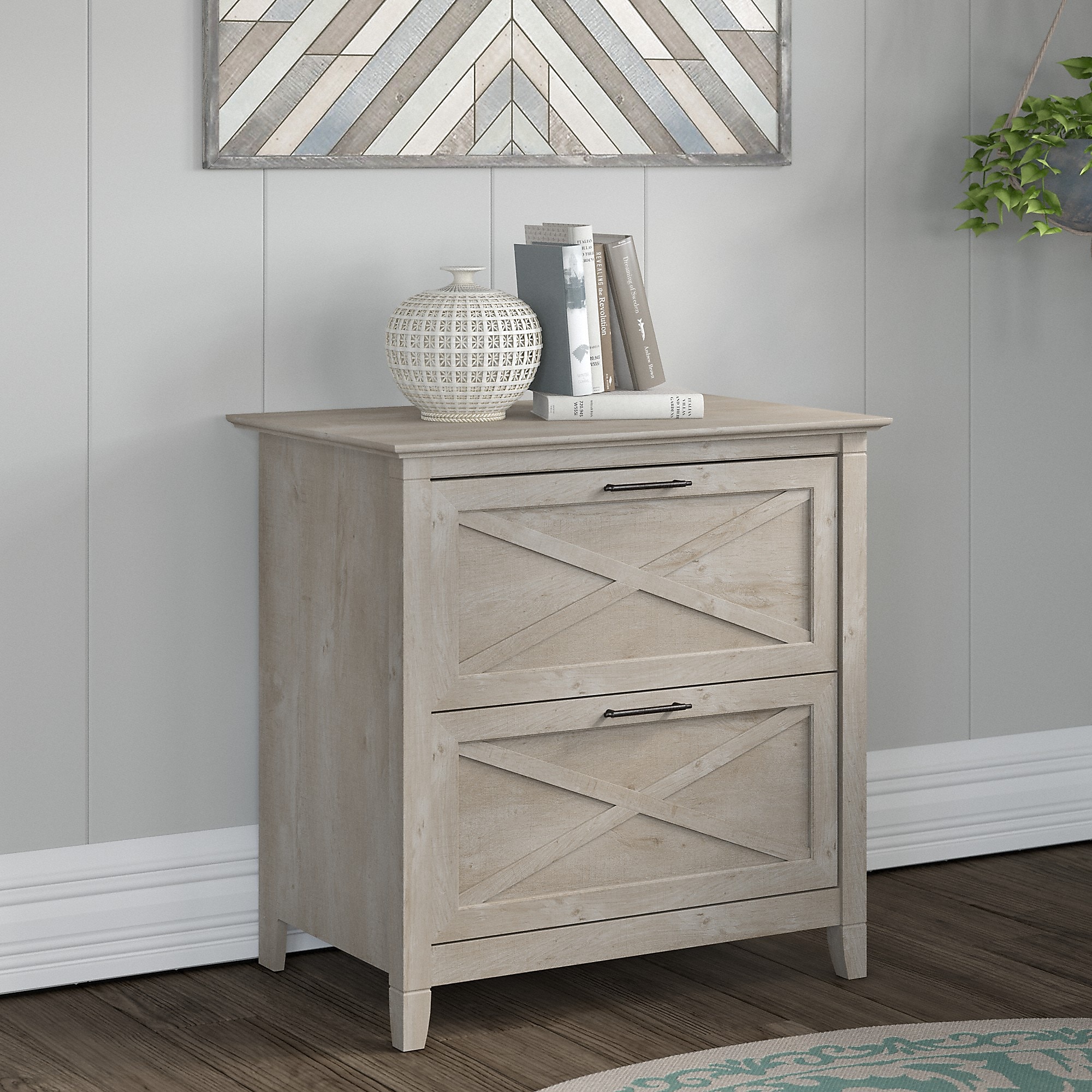 Bush Furniture Key West Lateral File, Washed Gray (KWF130WG-03) Sansujyuku sansujyuku.com