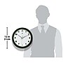 Infinity Instruments Lux Wall Clock, Plastic/Glass, 12" (14917BK-G3140)~#|#~CFCC73D9-A179-428A-ADC5034E01796171_sc7
