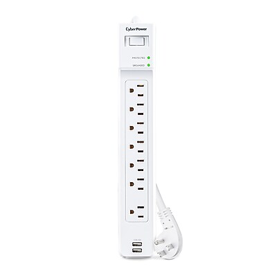 CyberPower Home Office 7-Outlet 2-USB Port Surge Protector, 4′, 2000 Joules, White (P704URC1) Simolary simolary.com 6
