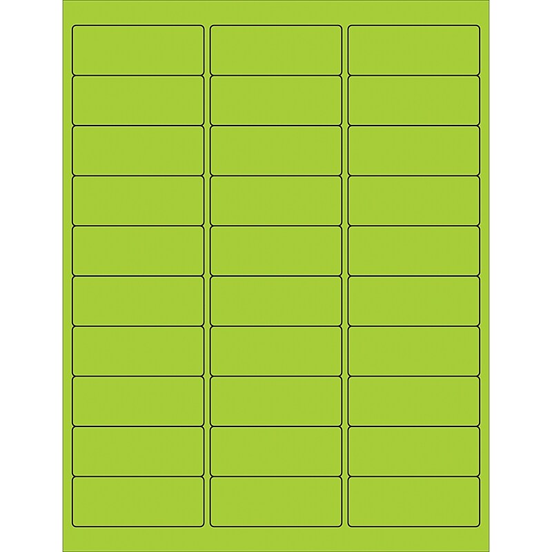 Tape Logic Laser/Inkjet Address Labels, 2 5/8" x 1", Fluorescent Green, 3000/Carton (LL173GN) image 1