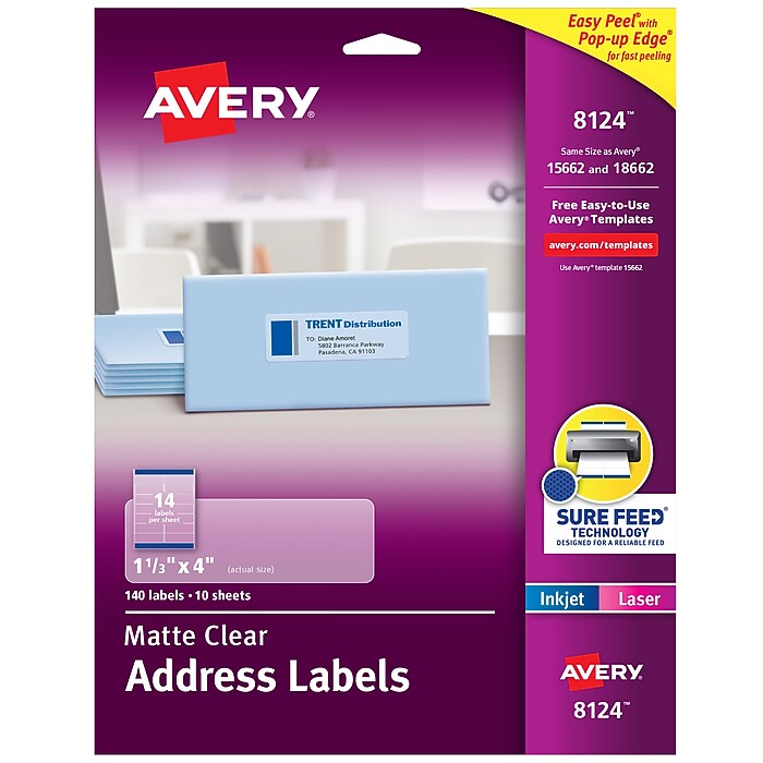 レフレシールUVベースクリーム　10個セット Avery Laser/Inkjet Address Labels, 1-1/3