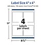 Avery TrueBlock Laser/Inkjet Square Multipurpose Labels, 4" x 4", White, 400/Box (94100)~#|#~CFDCA175-652D-4224-B17B647105345338_sc7