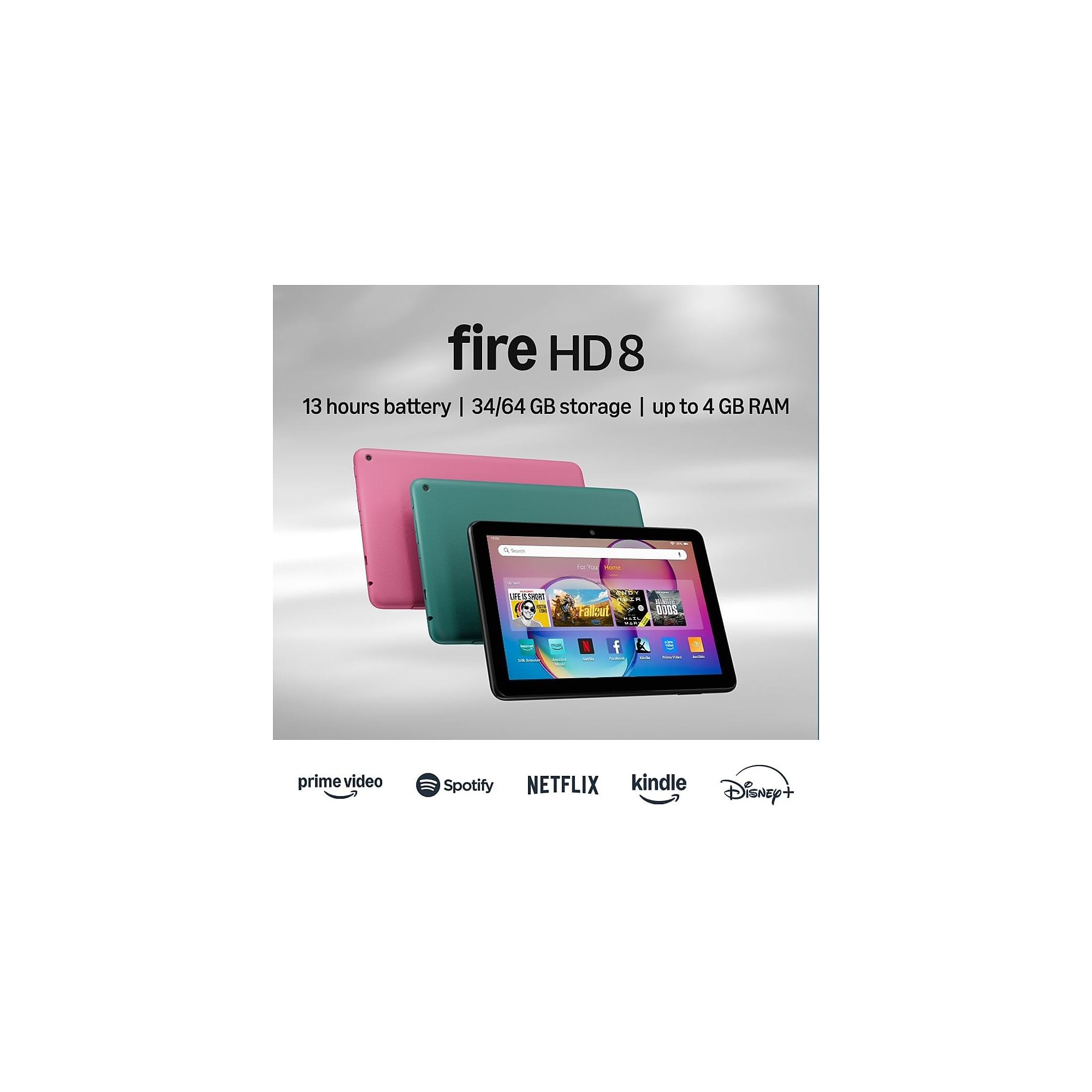 Amazon Fire HD 8 Series 8” Tablet, Wi-Fi, 64GB, Fire OS, Black (B0CVDZ7WYW) Sansujyuku sansujyuku.com