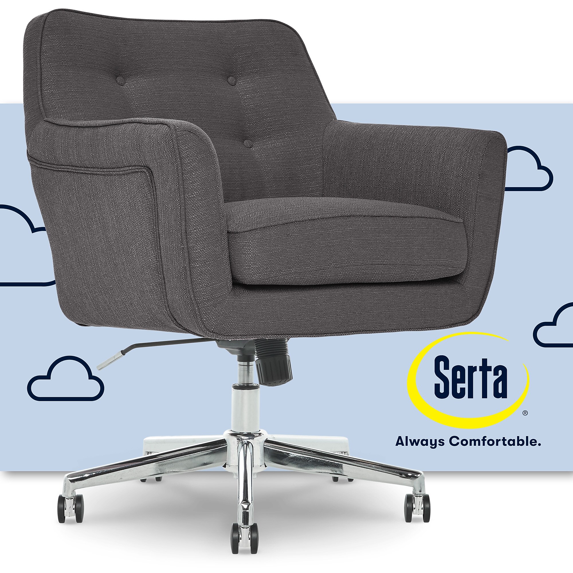 Serta Style Ashland Fabric Swivel Computer and Desk Chair, Graphite (47140B) Sansujyuku sansujyuku.com
