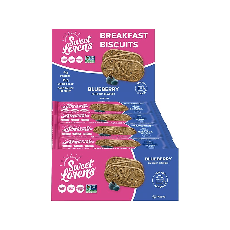 Sweet Loren's Gluten Free Blueberry Breakfast Biscuits, 1.6 oz., 8 Packs/Box (27225) image 1