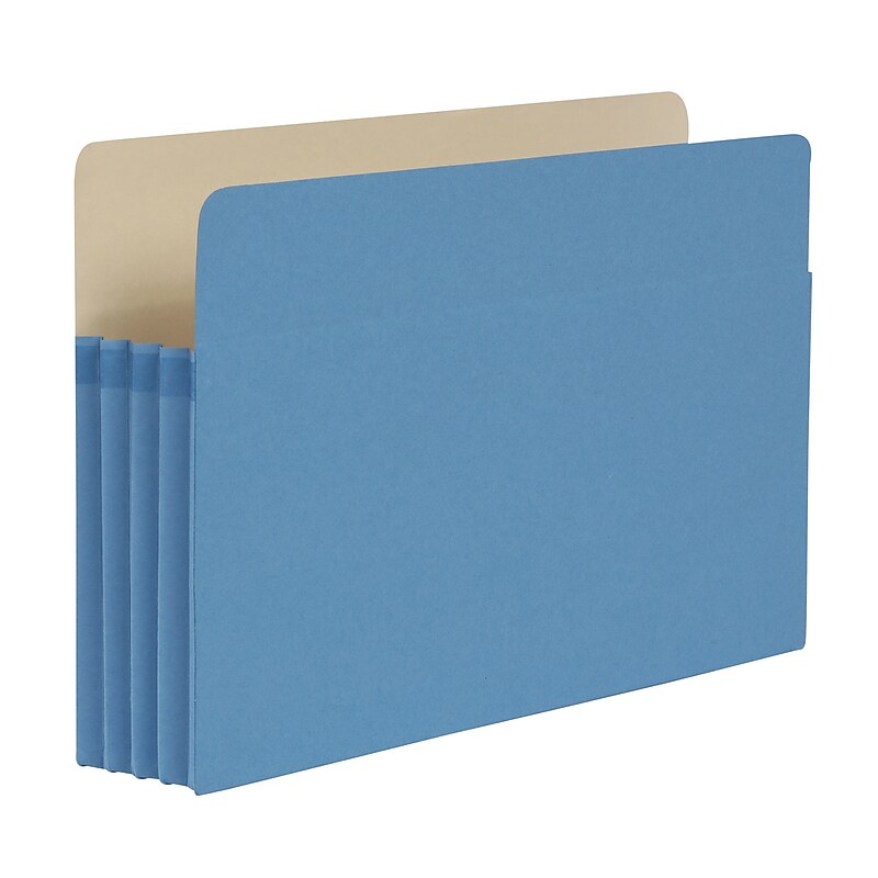Pendaflex Reinforced File Pocket, 3 1/2" Expansion, Legal Size, Assorted Colors, 5/Pack (1006956) image 1
